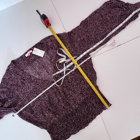 NWT Parker 100% Silk Matilda Wrap V-Neck Smocked Waist Blouse Funfetti Sz XL - Picture 10 of 10